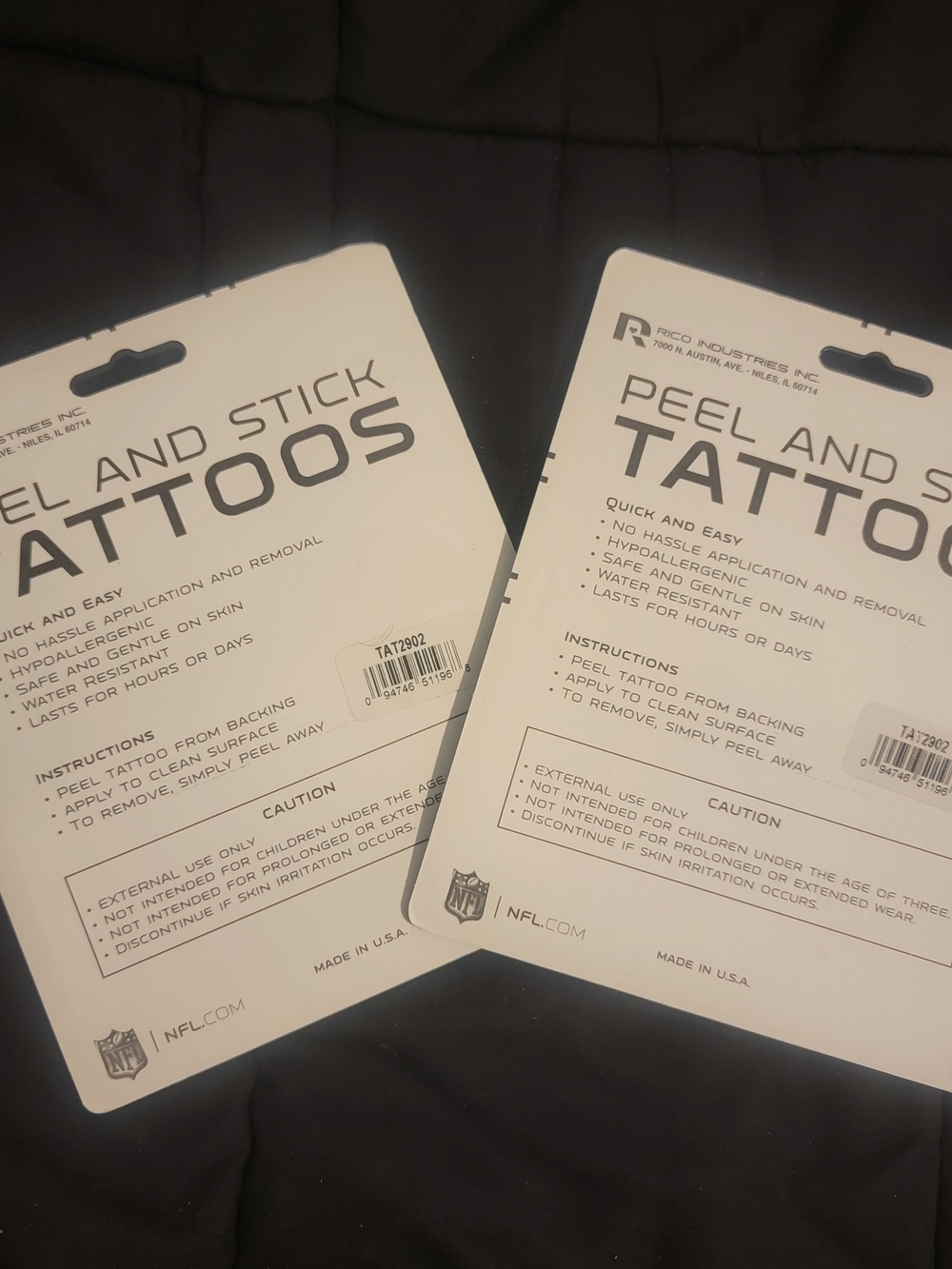 NFL Seattle Seahawks Stick-On Team Tattoos — Navy and White Logos - Picture 2 of 3